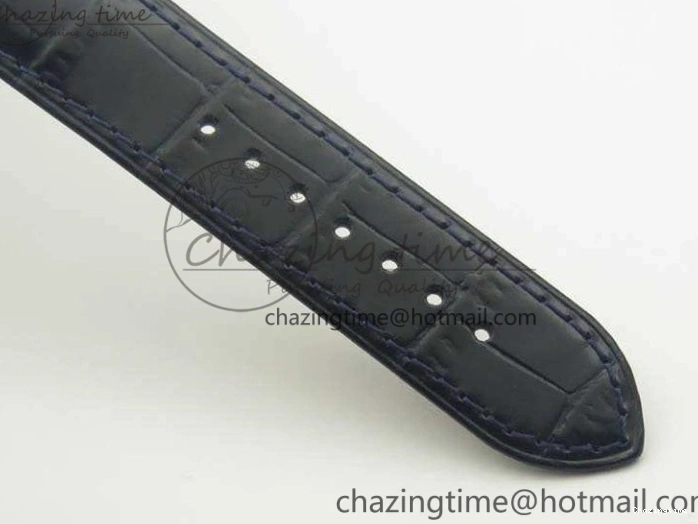 0207 Fashionable De Ville Prestige Real Power Reserve SS TW 1:1 Best Edition White Dial Blue Markers On Leather Strap A 8094